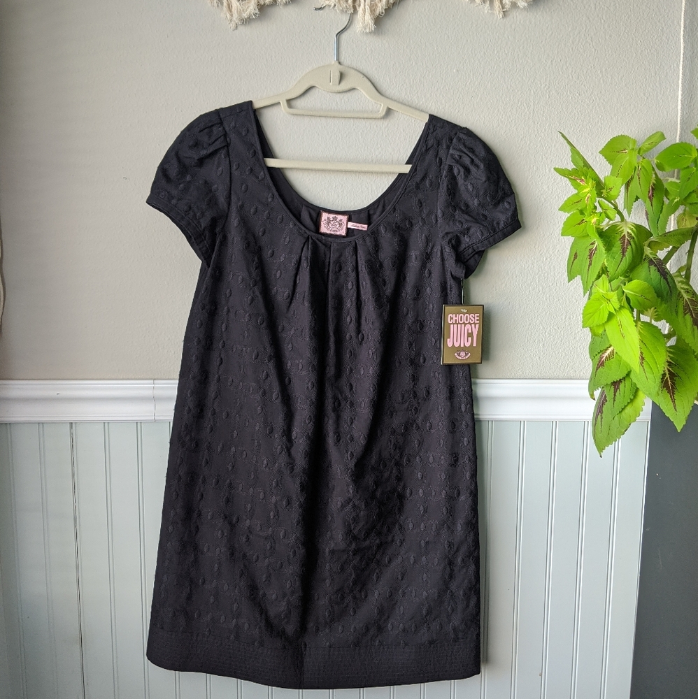 NWT Juicy Couture black embroidered dress
